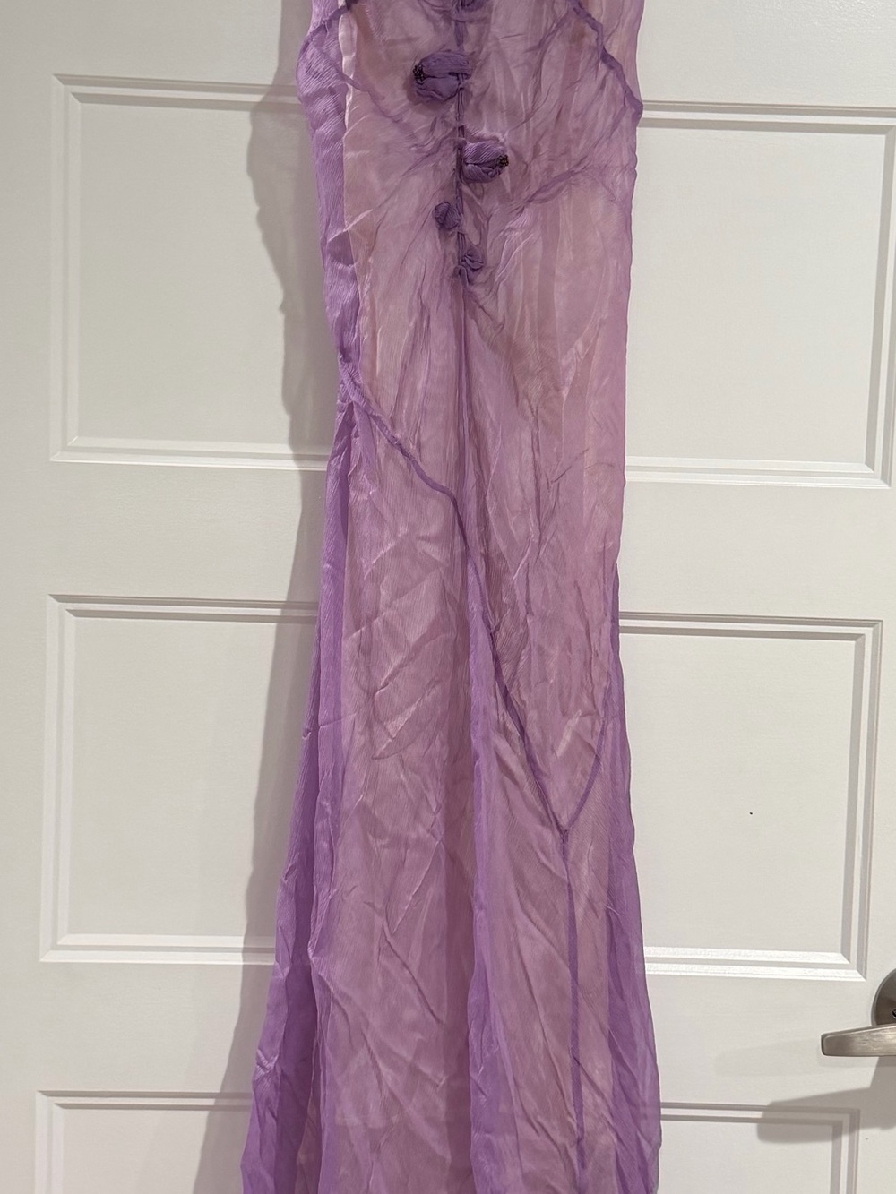 Max Studio Special Edition XS 100% Silk Purple Floral Y2K Maxi Dress
